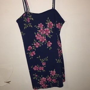 Blue Floral Short Dress
